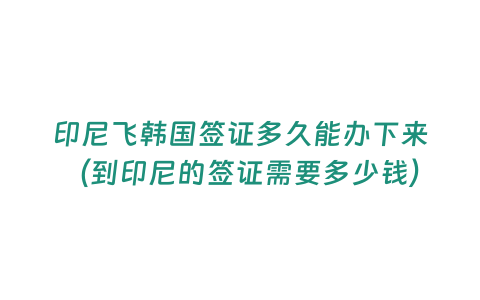 印尼飛韓國簽證多久能辦下來（到印尼的簽證需要多少錢）