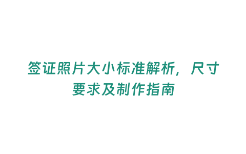 簽證照片大小標準解析，尺寸要求及制作指南