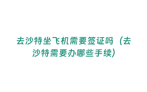 去沙特坐飛機需要簽證嗎（去沙特需要辦哪些手續）