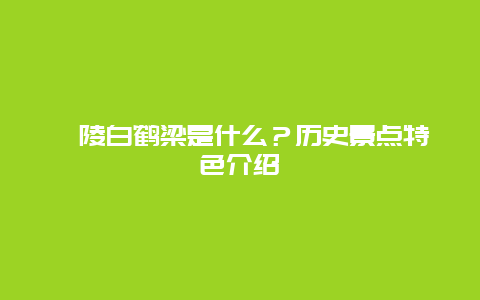 涪陵白鶴梁是什么？歷史景點特色介紹