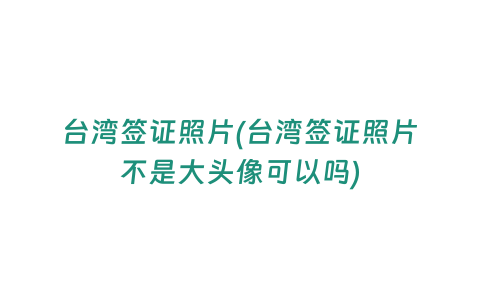 臺灣簽證照片(臺灣簽證照片不是大頭像可以嗎)