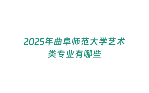 2025年曲阜師范大學藝術類專業有哪些